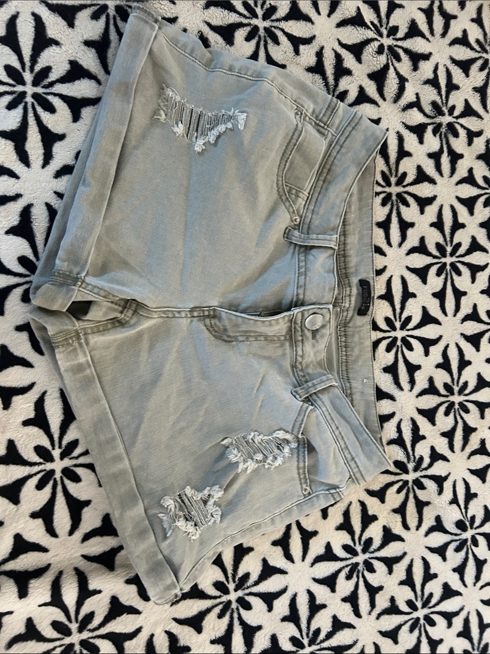 Distressed Light Green Women’s Denim Shorts